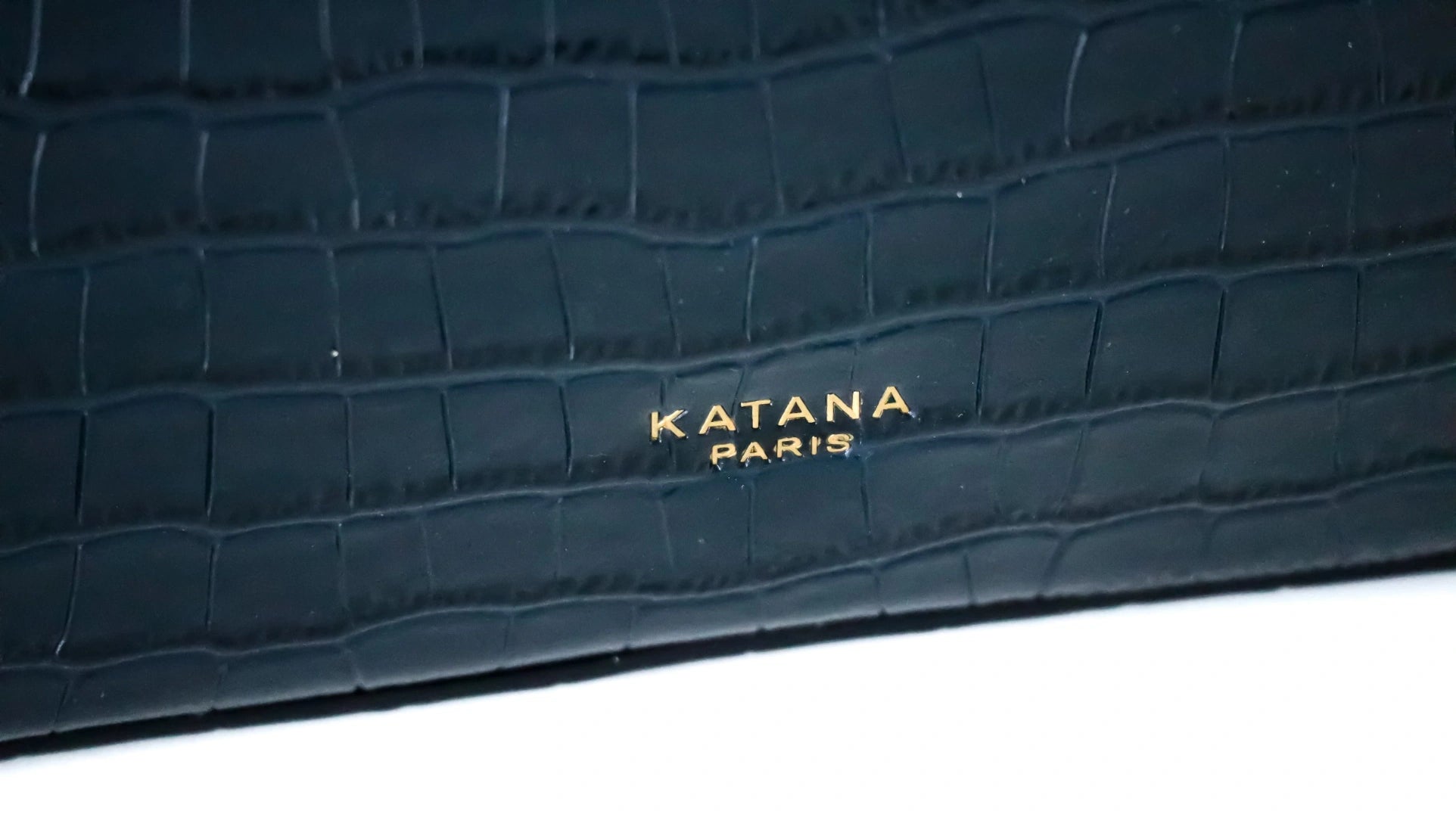 Sac à main croco baguette bleu en cuir Katana