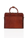 cartable en cuir noir pour ordinateur marron katana 31044 - vue de face 