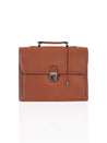 cartable en cuir marron katana 69327 -vue de face 