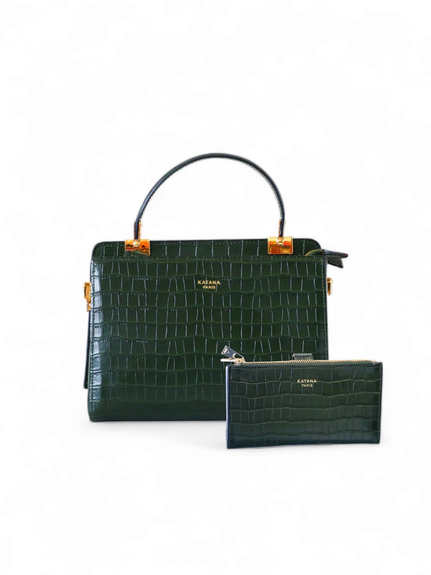 Ensemble sac main cuir et portefeuille assorti