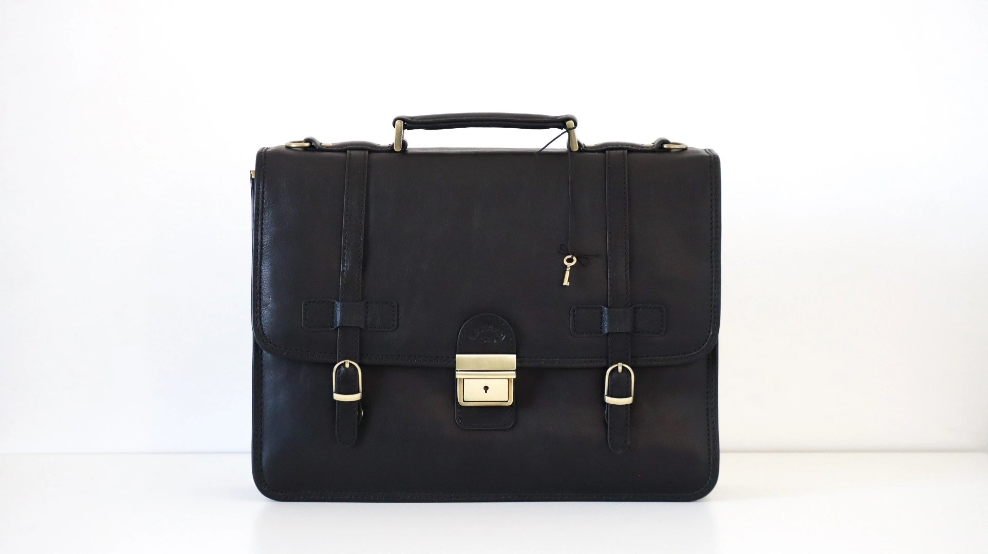 Cartable top cuir noir