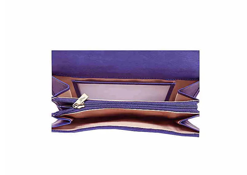 portefeuille en cuir pour femme Katana 753050 bleu - vue intérieur 