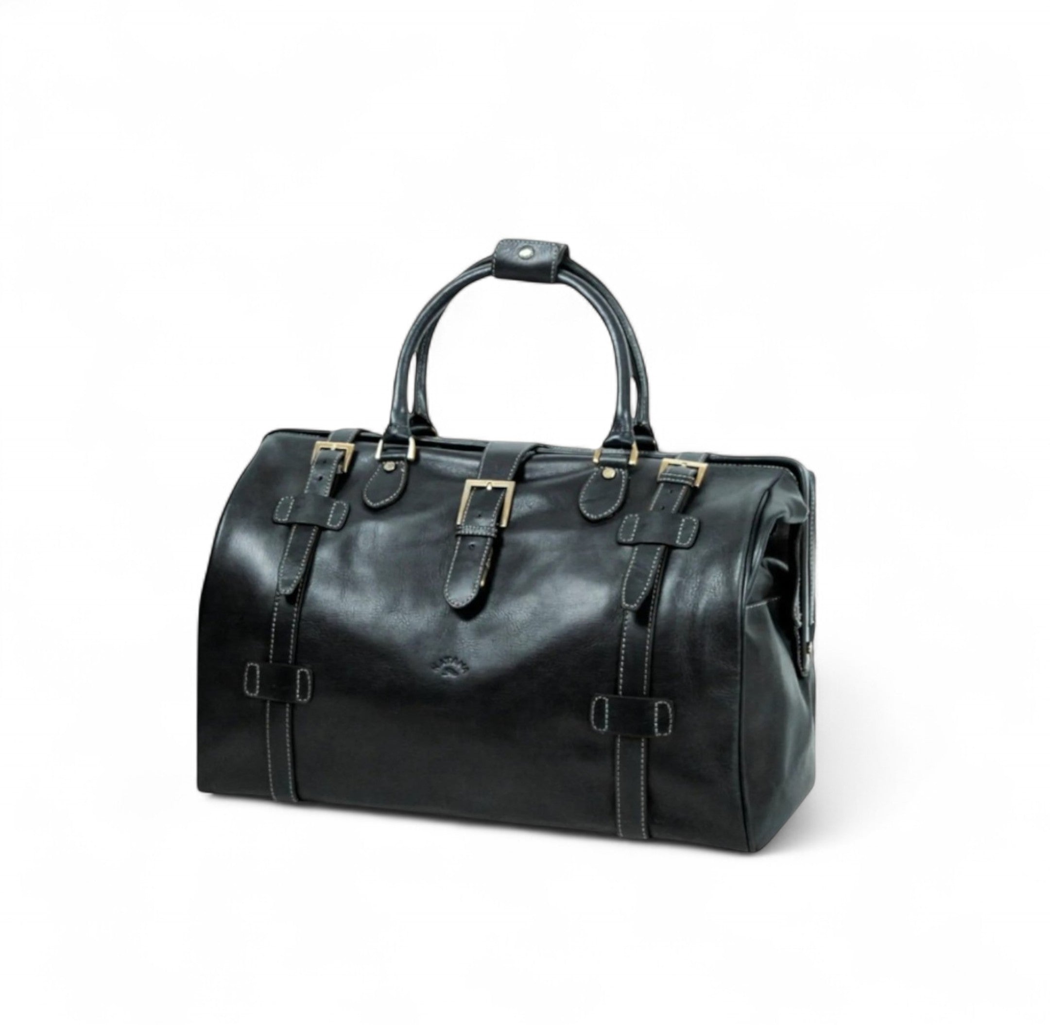 sac de voyage en cuir 50 cm Katana 33154 noir- vue de face 